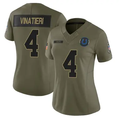 Adam Vinatieri Women's Limited Olive Indianapolis Colts Sr. 2025 Salute to Service Jersey