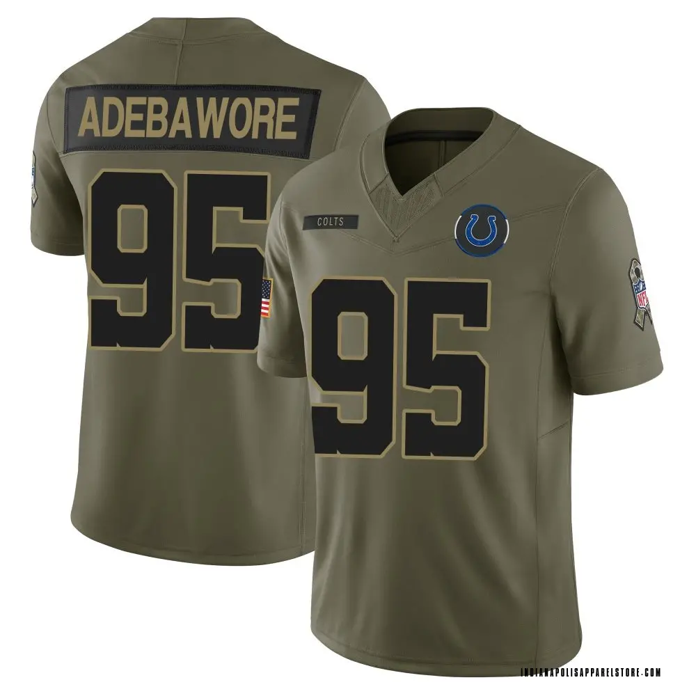 Adetomiwa Adebawore Youth Limited Olive Indianapolis Colts Sr. 2025 Salute to Service Jersey