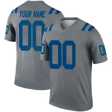 Custom Men's Legend Gray Indianapolis Colts Inverted Jersey