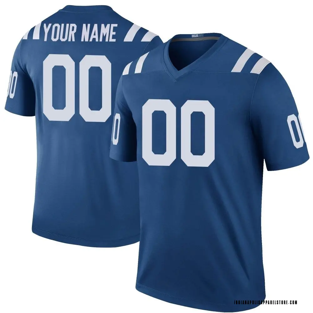 Custom Men's Legend Royal Indianapolis Colts Color Rush Jersey