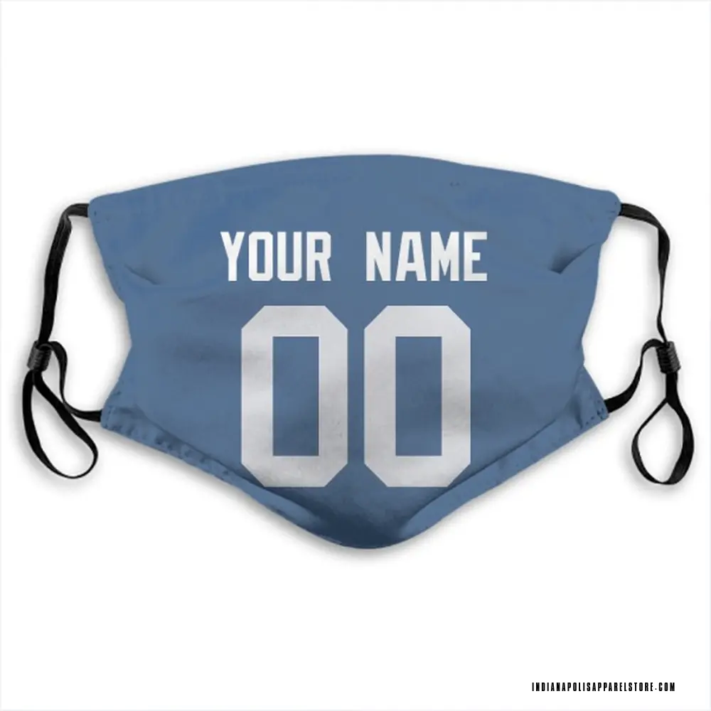 Custom Name & Number Royal Indianapolis Colts Face Mask