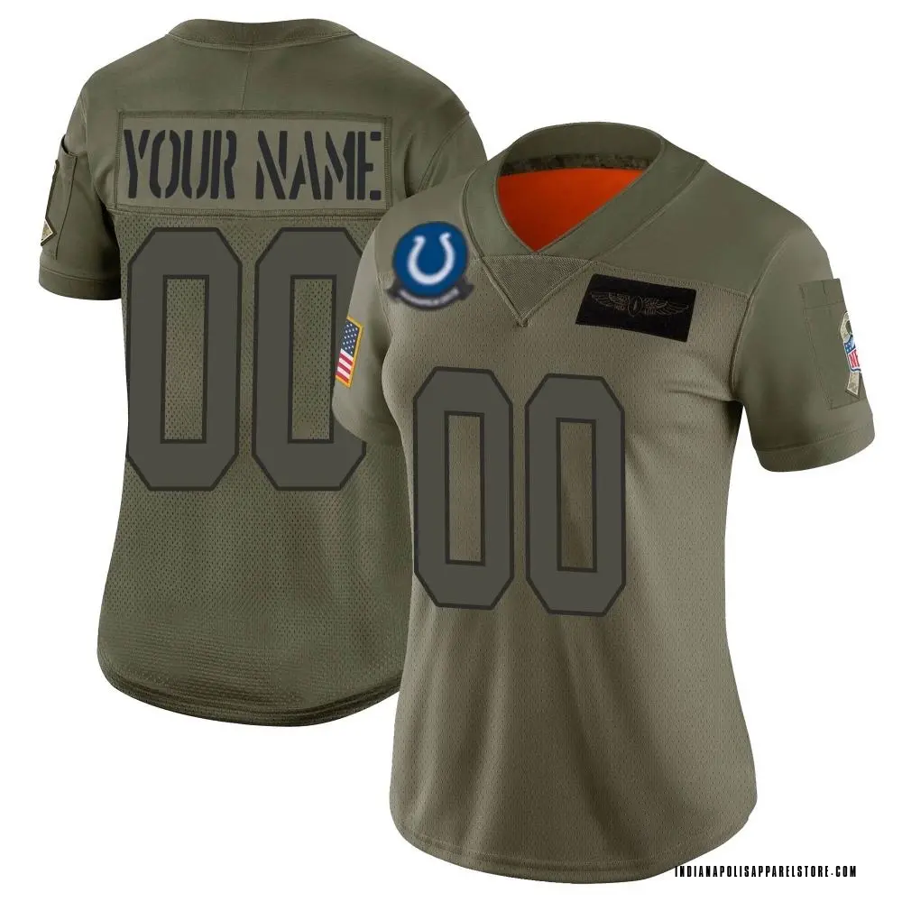 Custom Women's Limited Camo Indianapolis Colts 2019 Salute to Service Jersey
