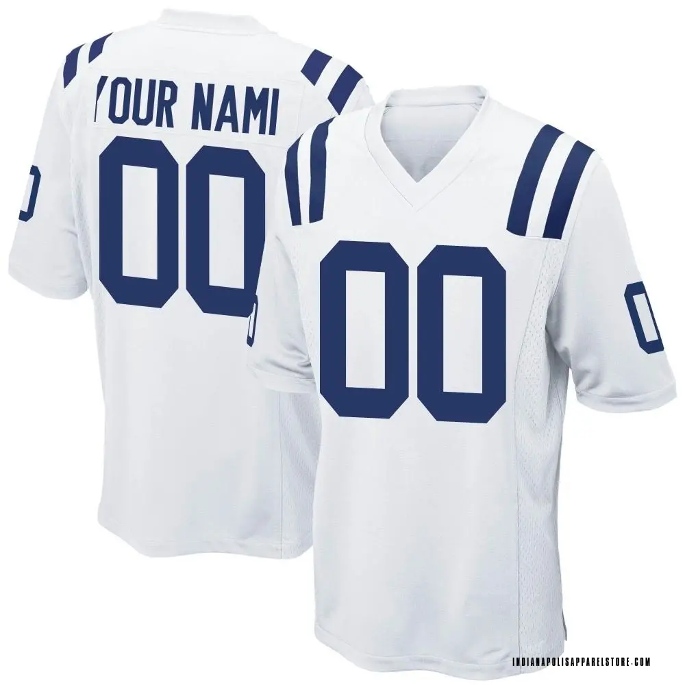 Custom Youth Game White Indianapolis Colts Jersey