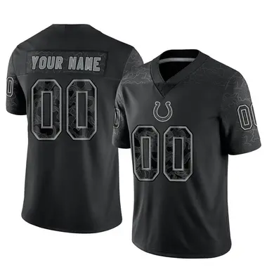 Custom Youth Limited Black Indianapolis Colts Reflective Jersey