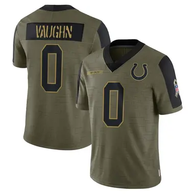 Jordon Vaughn Men's Limited Olive Indianapolis Colts 2021 Salute To Service Jersey