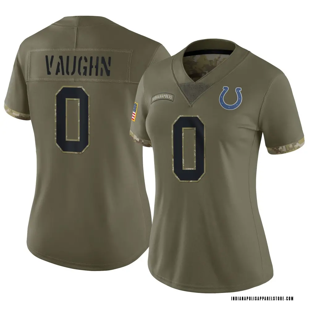 Jordon Vaughn Women's Limited Olive Indianapolis Colts 2022 Salute To Service Jersey