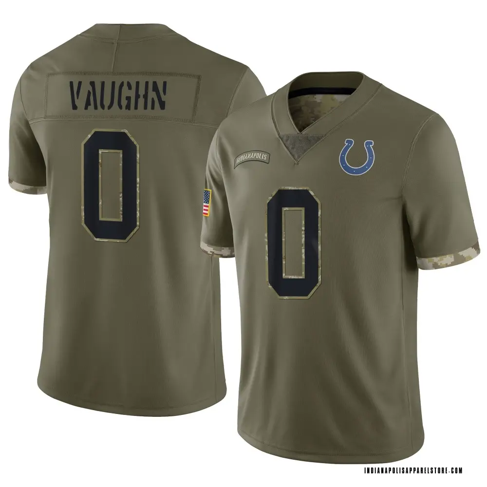 Jordon Vaughn Youth Limited Olive Indianapolis Colts 2022 Salute To Service Jersey