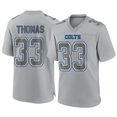 Juanyeh Thomas Men's Game Gray Indianapolis Colts Atmosphere Fashion Jersey
