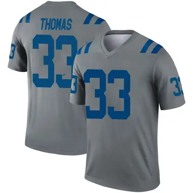 Juanyeh Thomas Men's Legend Gray Indianapolis Colts Inverted Jersey