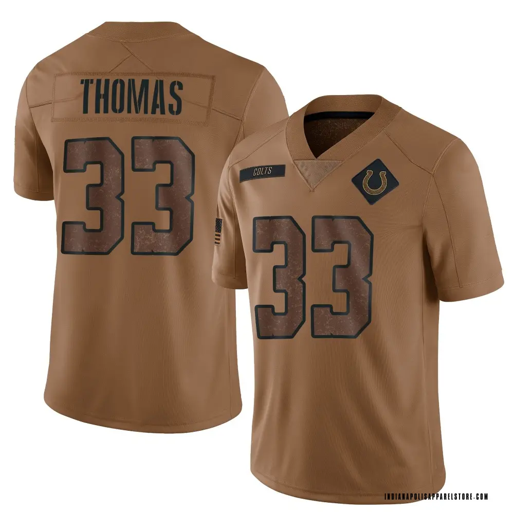 Juanyeh Thomas Men's Limited Brown Indianapolis Colts 2023 Salute To Service Jersey