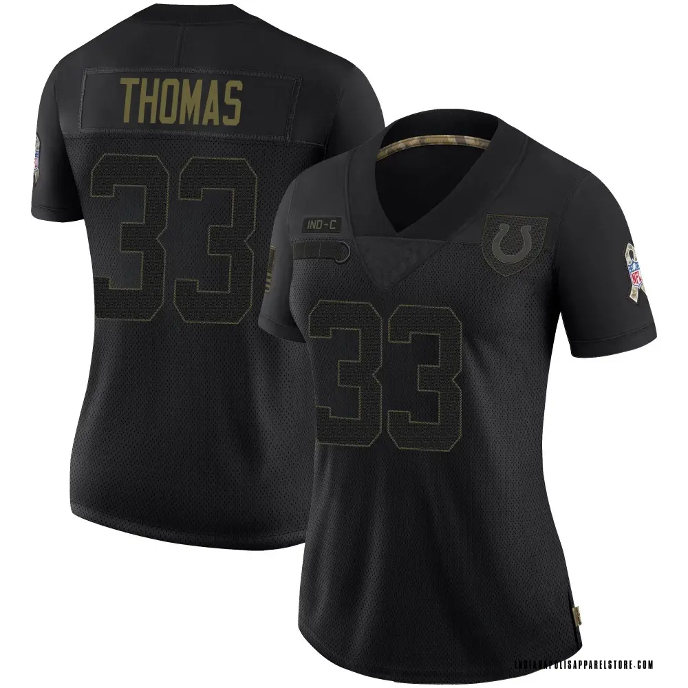 Juanyeh Thomas Women's Limited Black Indianapolis Colts 2020 Salute To Service Jersey