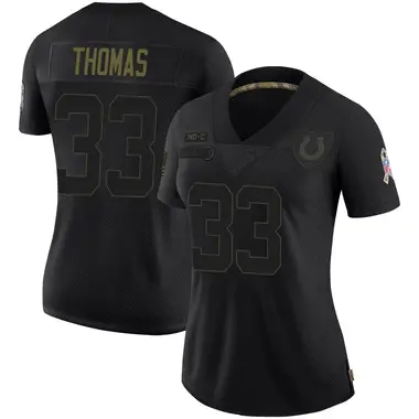 Juanyeh Thomas Women's Limited Black Indianapolis Colts 2020 Salute To Service Jersey