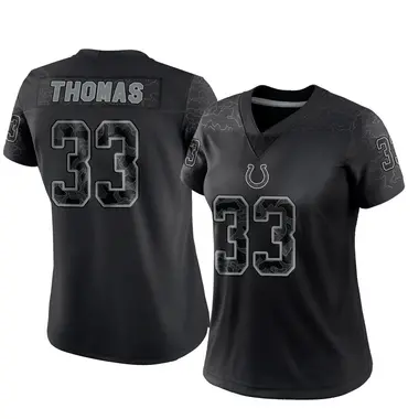 Juanyeh Thomas Women's Limited Black Indianapolis Colts Reflective Jersey
