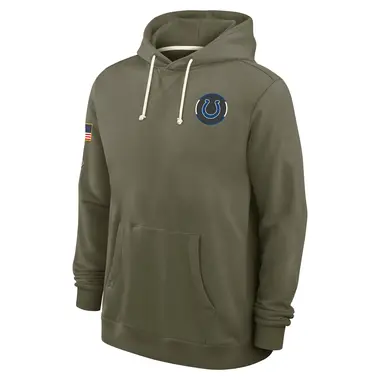 Men's Olive Indianapolis Colts 2025 Salute to Service Sideline Hoodie