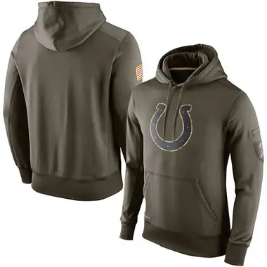 Men's Olive Indianapolis Colts Salute to Service KO Performance Hoodie