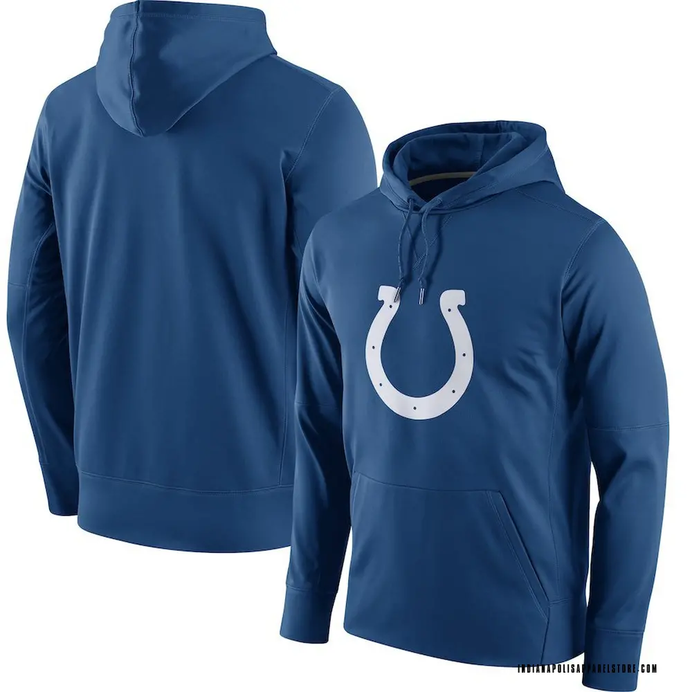 Men's Royal Indianapolis Colts Circuit Logo Essential Performance Pullover Hoodie