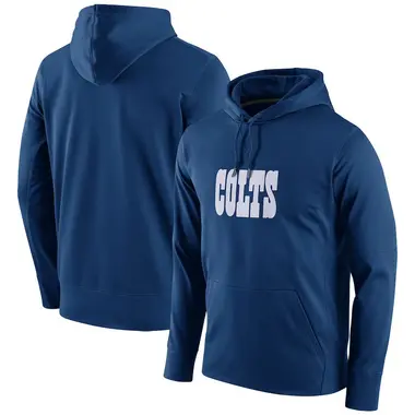 Men's Royal Indianapolis Colts Circuit Wordmark Essential Performance Pullover Hoodie