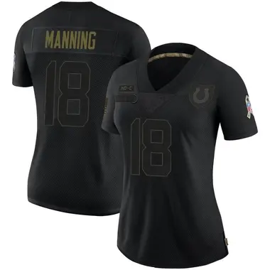 Peyton Manning Women's Limited Black Indianapolis Colts 2020 Salute To Service Jersey